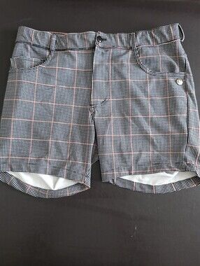 GIGO Men's Plaid Performance  - Black with Orange Windowpane
